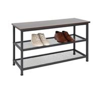 Relaxdays Estante para Zapatos Industrial, 6 Pares HBT 45x80x30 cm, Estante metálico, 2 Niveles, Negro/marrón