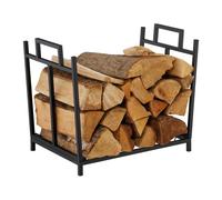 Relaxdays Estante plegable de metal para leña negro