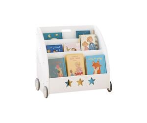 Relaxdays Estante rodante para niños blanco,negro,gris