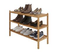 Relaxdays Zapatero de nogal 3 niveles marrón claro