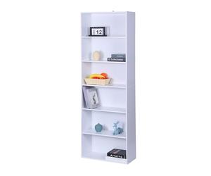 Relaxdays Estantería 178,5×60×24 cm · 6 Huecos · baldas Ajustables · para salón · Blanca