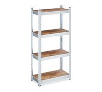 Relaxdays Estantería Almacenaje Metálica, 120x60x30 cm, para 700 kg, Acero Galvanizado, Taller, Garaje, Marrón/Plateado, 50% 10% plástico 40% Tablero de Fibra, 120 x 60 x 30 cm