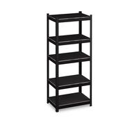 Relaxdays Estantería Almacenaje Metálica, Estante Carga Pesada, 150 x 60 x 40 cm, hasta 1250 kg, 5 Baldas, Garaje, Negro, Tablero de Fibras