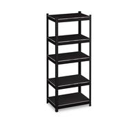 Relaxdays Estantería Almacenaje Metálica, Estante Carga Pesada, 150 x 60 x 40 cm, hasta 1250 kg, 5 Baldas, Garaje, Negro, Tablero de Fibras