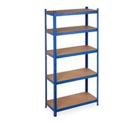 Relaxdays 10034168 Estantería Metálica 5 Baldas, 180x90x40 cm, Resiste 875 kg, Cargas Pesadas, Almacenaje Taller y Garaje, Azul