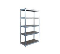 Relaxdays Estantería Carga Pesada, 5 Niveles, HBT: 180 x 90 x 40 cm, hasta 875 kg, sótano/Garaje, Acero Plateado