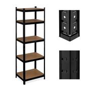 Relaxdays Estantería Metálica Cargas Pesadas, 180x60x45 cm, hasta 500 kg, 5 Baldas, para Sótano o Trastero, Acero, Negro