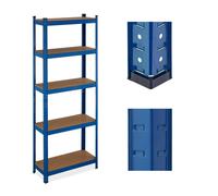 Relaxdays Estantería Metálica Cargas Pesadas, 180x70x30 cm, hasta 500 kg, 5 Baldas, para Sótano o Trastero, Acero, Azul