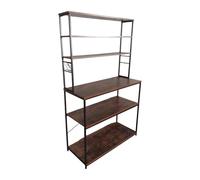 Relaxdays Estantería cocina con encimera marrón oscuro,negro
