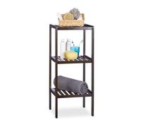 Relaxdays Estantería de bambú baño con 3 repisas marrón oscuro