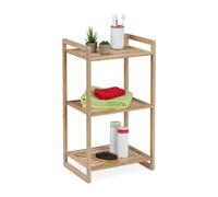 Relaxdays Estantería de bambú con 3 baldas marrón claro
