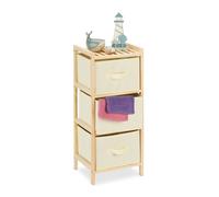 Relaxdays Estantería de baño con 3 cestas beige,marrón claro