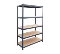 Relaxdays Estantería de carga, 200 x 120 x 40 cm, antracita | Carga máxima 875 kg, 5 niveles MDF, estantería para sótano, montaje uniendo las piezas, acero, garaje y taller