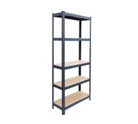 Relaxdays estantería de carga, (Al x An x Fon): 150 x 75 x 30 cm, antracita | Carga máxima 875 kg, 5 niveles MDF, estantería para sótano, montaje uniendo las piezas, acero, garaje y taller