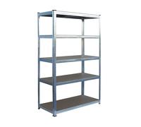 Relaxdays Estantería de Carga Pesada, 5 Niveles, HBT: 200 x 100 x 40 cm, hasta 875 kg, Acero Plateado