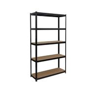 Relaxdays Estantería de Carga Pesada 875 kg, 5 baldas, 50x120x200 cm, para sótano/Garaje, Negro/marrón