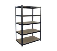 Relaxdays Estantería de Carga Pesada, 875 kg, 5 baldas, sin Tornillos, Negro/marrón, 60x100x200 cm