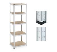 Relaxdays 180x60x45 cm Estantería Carga Pesada, 500 kg, Acero Galvanizado, Repisa Sótano, Montaje Encajado, Plateado