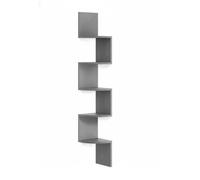 Relaxdays Estantería Esquinera de MDF con 5 Estantes Zigzag para Pared, 125x20x20 cm, Gris