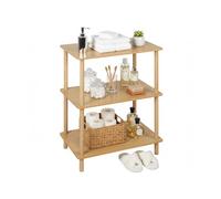 Relaxdays Estantería de MDF y bambú, 3 baldas, para baño, salón y Cocina, 79x60x40 cm Natural