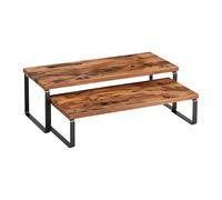 Relaxdays Estantería de Mesa apilable para Especias y vajilla, diseño Industrial, marrón/Negro 16x40x20 cm