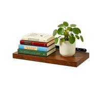 Relaxdays Estantería de pared con soporte metálico marrón,negro