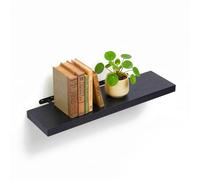 Relaxdays Estantería de pared con soporte metálico negro
