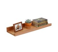 Relaxdays estantería de Pared Flotante para Marcos y Decoraciones, Nogal, 60 cm