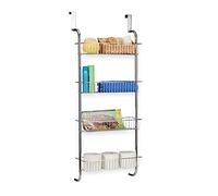 Relaxdays Estantería de Pared para baño, Mueble de Ducha, Metal Cromado, para Colgar, 112x45x23 cm, 1 Ud., Plateado