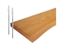 Relaxdays Estantería de Pared rústica de Pino Macizo, Borde de árbol, 3 estantes flotantes 60x22 cm Natural