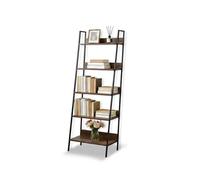 Relaxdays Estantería Escalera, Moderna, 5 baldas para Plantas, Libros y decoración, HBT: 170 x 60 x 30 cm, marrón-Negro