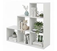 Relaxdays Estantería escalonada 6 cubos blanco
