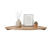 Relaxdays estantería esquinera 3×30×30 cm, Nogal, salón, Natural | Decoración, carga 5 kg, colgante
