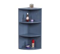 Relaxdays Estantería esquinera, 3 estantes, para baño, Colgar o de pie, Ahorra Espacio, HBT: 62 x 35 x 25 cm, MDF, Gris, Tablero de Fibras