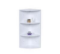 Relaxdays Estantería esquinera, 3 estantes, para Colgar o Colocar, diseño Compacto, HBT: 62 x 35 x 25 cm, MDF, Blanco, Tablero de Fibras