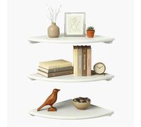 Relaxdays Estantería esquinera, Varias Medidas, Madera de Nogal, salón, decoración, Carga 5 kg, Colgante