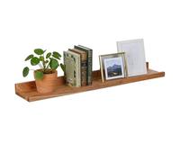 Relaxdays Estantería Flotante de Madera Nogal para Marcos y decoración, 5 x 100 x 15 cm, Color Natural