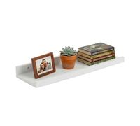 Relaxdays estantería Flotante de Nogal para Marcos y decoración, riel para Cuadros, Varios tamaños y Colores, 50 cm