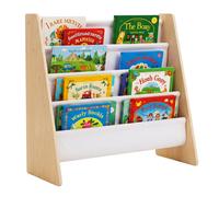 Relaxdays Estantería infantil 4 bolsillos de tela blanco,marrón claro