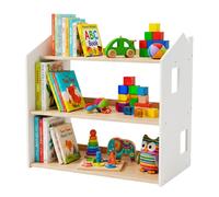 Relaxdays Estantería infantil en forma de casa blanco,marrón claro