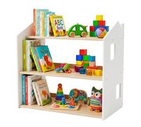Relaxdays estantería Infantil en Forma de casa, Blanco Natural