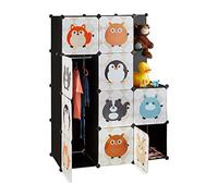 Relaxdays Estantería Infantil Modular con 10 Compartimentos, Negro, 145 x 110.5 x 46.5 cm, Hierro