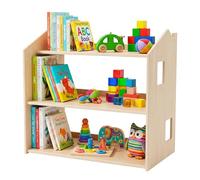 Relaxdays Estantería Infantil Montessori en Forma de Casa, Natural