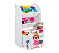 Relaxdays Estantería infantil pequeña superheroína blanco,fucsia,negro