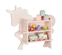 Relaxdays Estantería infantil de pared unicornio fucsia