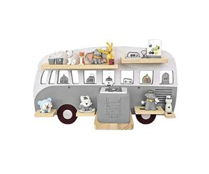Relaxdays estantería magnética para Toniebox, autobús, 32x62x13 cm, Gris