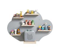 Relaxdays estantería magnética para Toniebox y 20 Tonies, Forma Nube, 40 x 61 x 17 cm, Gris