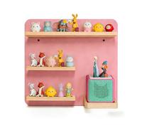 Relaxdays estantería magnética para Toniebox y 27 Figuras Tonies, Rosa | Altura x anchura x profundidad: 29 x 39 x 15 cm, estantería de pared para figuras de tono