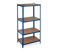 Relaxdays 10033058 Estantería Metálica 4 Baldas, 180 x 90 x 60 cm, Resiste 1060 kg, Cargas Pesadas, Acero, Taller y Garaje, Azul