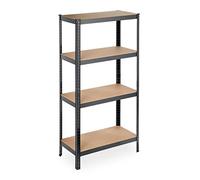 Relaxdays Estantería Metálica, 4 Baldas Altura Ajustable, 157 x 80 x 41 cm, Resiste hasta 280 kg, Estante Taller, Negro